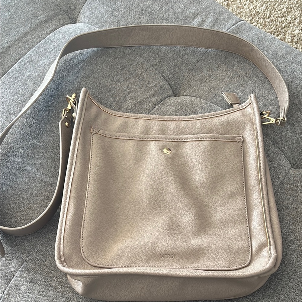 Mersi Tan Vegan Leather Crossbody Bag
